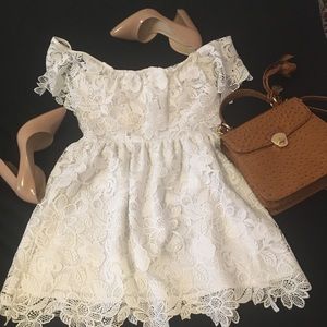 Lovers + Friends White Lace Mini Dress